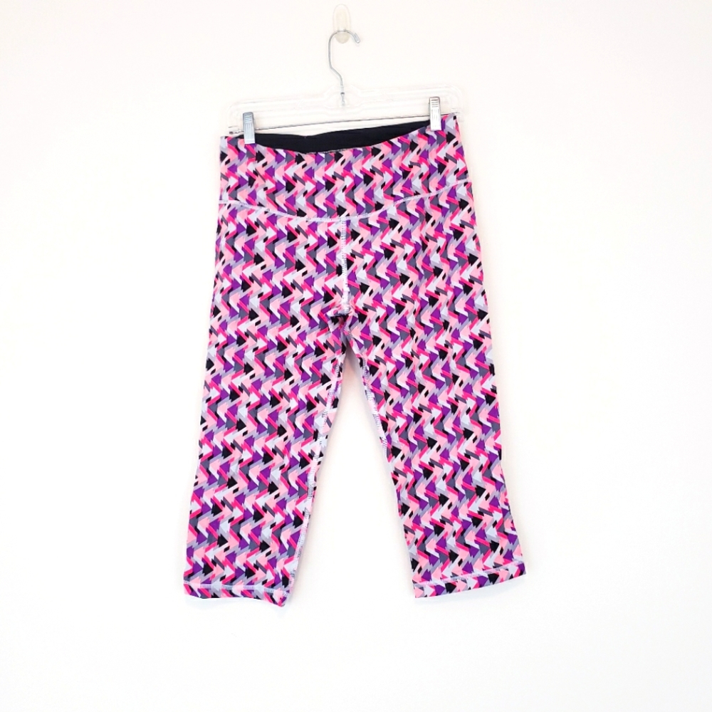 Victoria's Secret Knockout Crop Pink Geometric Print Fitted Legging Size Medium